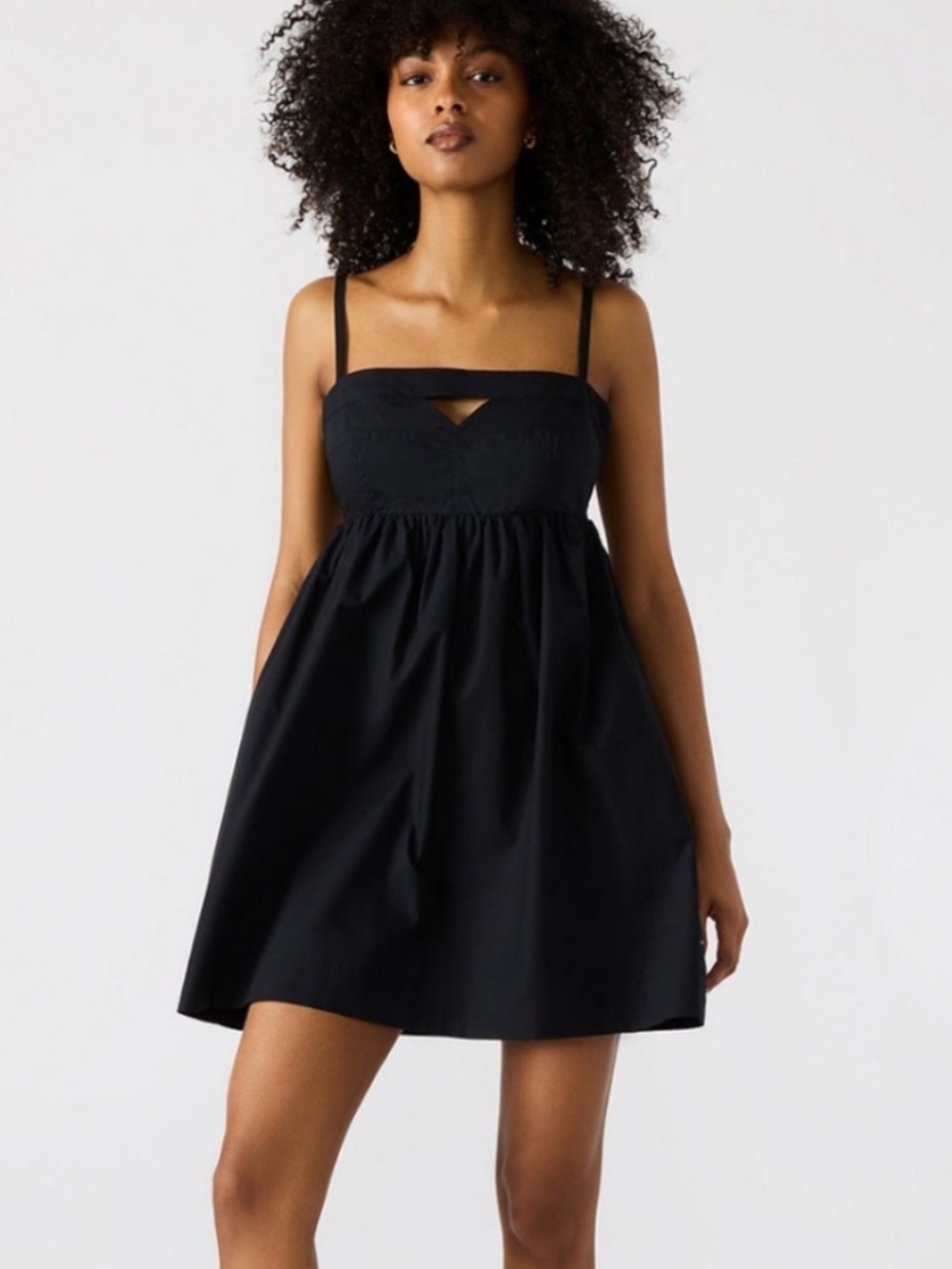 Black Smocked Mini Dress by Steve Madden Minimalist Preppy Coastal Chic Classic - Picture 3 of 9